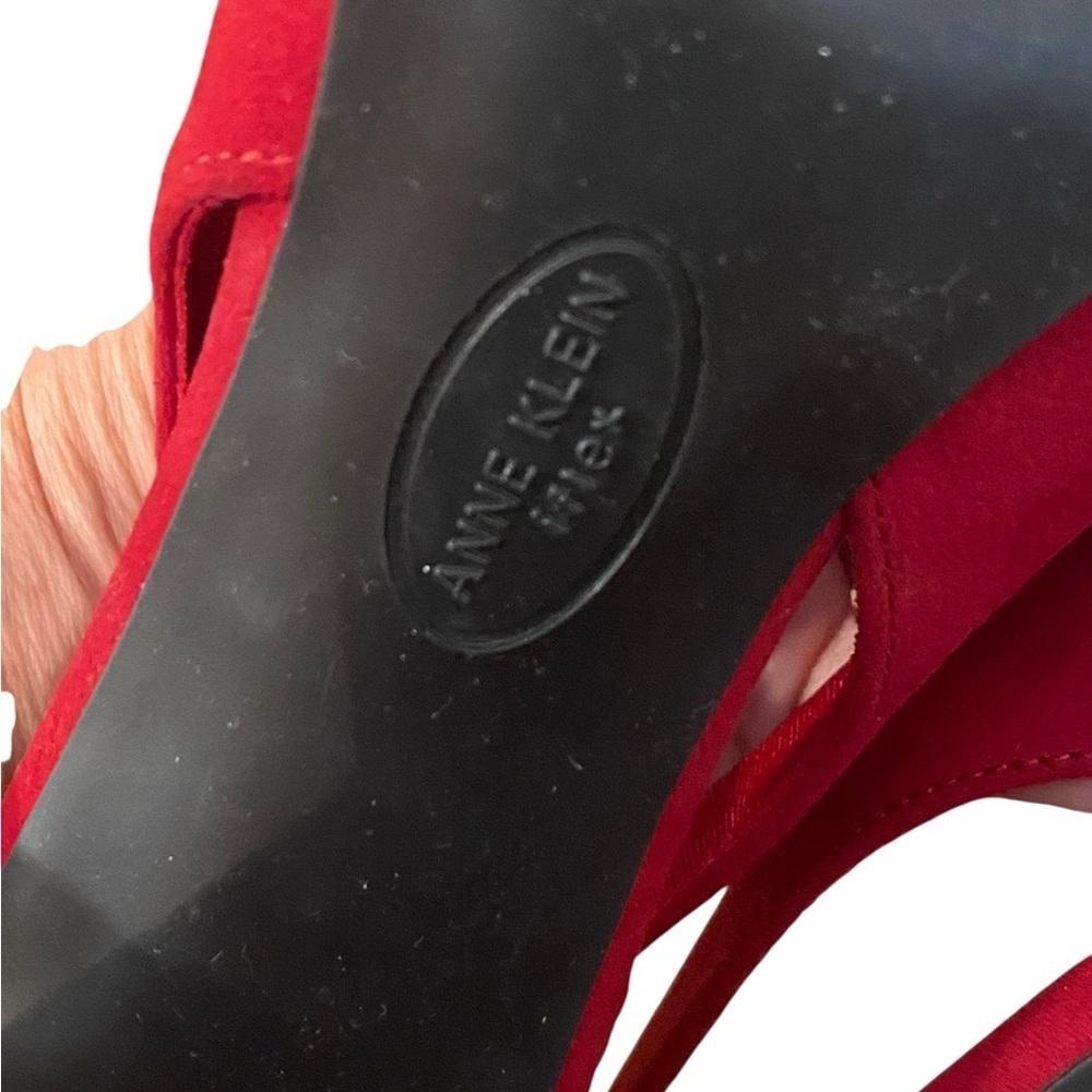 Ann Klein Womens Deep Red Berkley Pump Point Toe Heels - Picture 9 of 10
